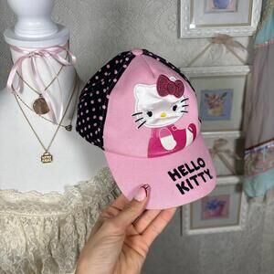 y2k hello kitty polka dot hat